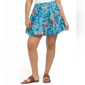 Cleobella Suri Mini Skirt Blue Floral Boho Print Size Small NWT